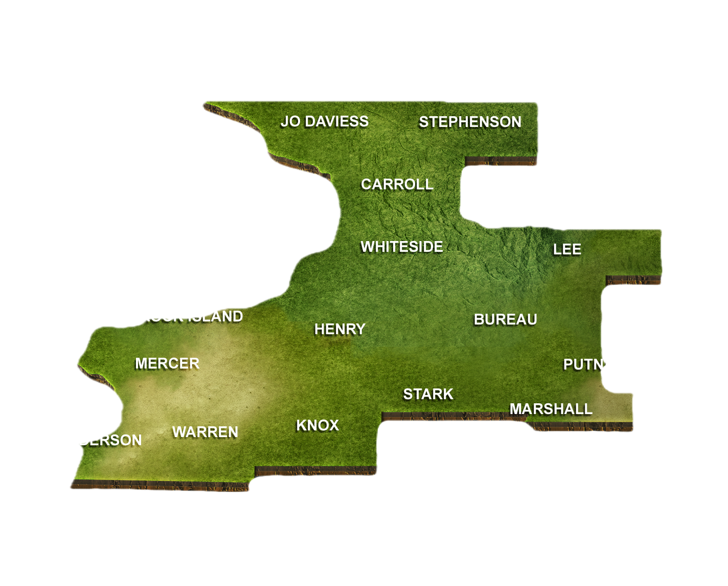Illustrated map of Northwest Illinois coverage counties